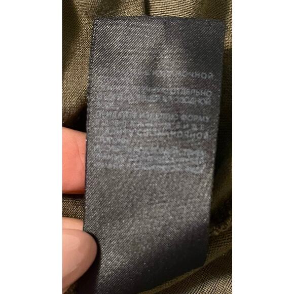 All Saints Asymmetrical Dress in Military Green Slouchy Drapes on One Side sz. 6 - Picture 6 of 6